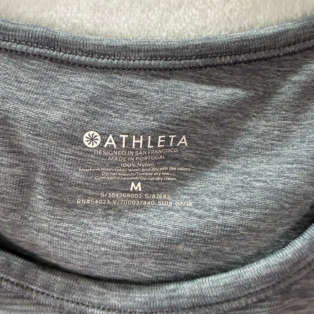 Athleta Gray Space Dye Tie Back Tank Top Athletic Yoga Women's M Sleeveless - Picture 2 of 5